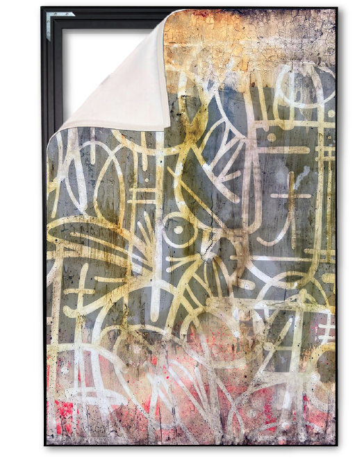 Assembled Frame with Corner of Stretch Print Peeled Back
